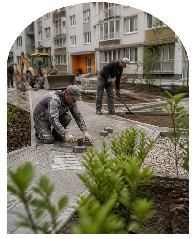 Благоустройство двора многоквартирного дома в Крымске